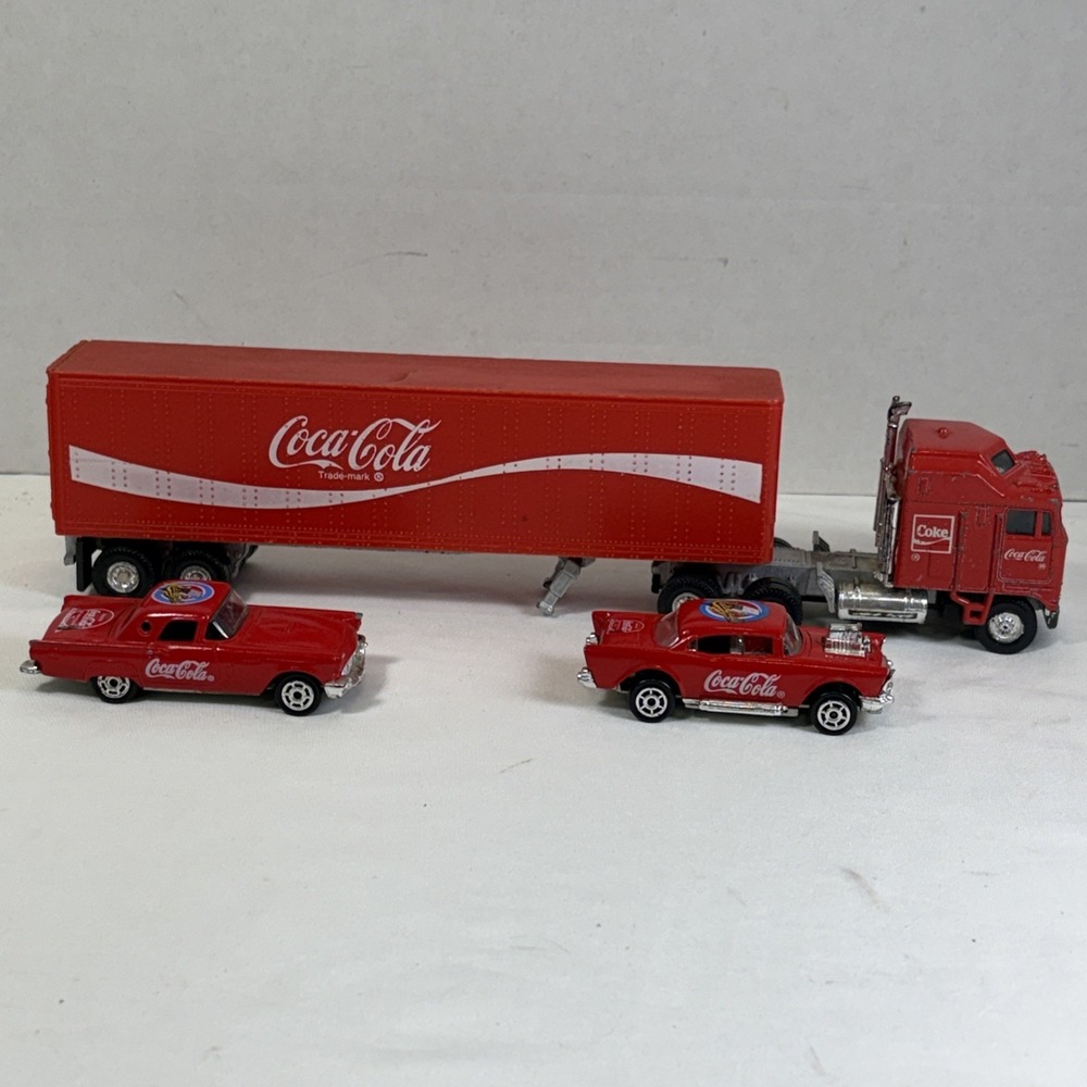 Vintage Coca-Cola Collector '57 Chevy And '57 Ford Thunderbird And Truck READ